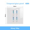 White LED Indicator Light Switch Panel Glass Piano Key Self-reset Wall Switch socket,UK FR EU Universal USB Electrical Outlet