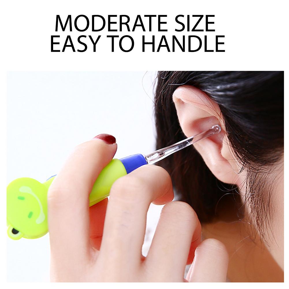 Kids Earpick LED Flashlight Baby Ear Cleaner Wax Removal Tweezer Luminous Cartoon Ear Pick Cleaning Ear Care Tools