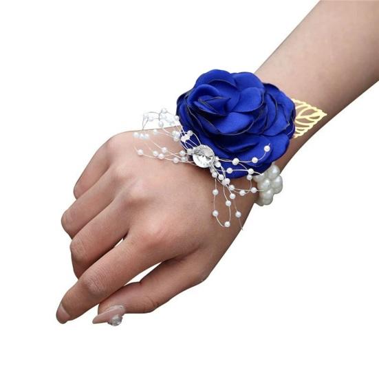 Yousheng Rose Wrist Corsage Boutonniere Fine Workmanship Rhinestone Corsage Elegant Wedding Flower Accessories