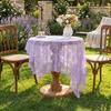 1pc Black Lace Tablecloth with Phoenix Tail Flower Embroidery for A Wedding, Suitable for Outdoor Parties and Home Decoration