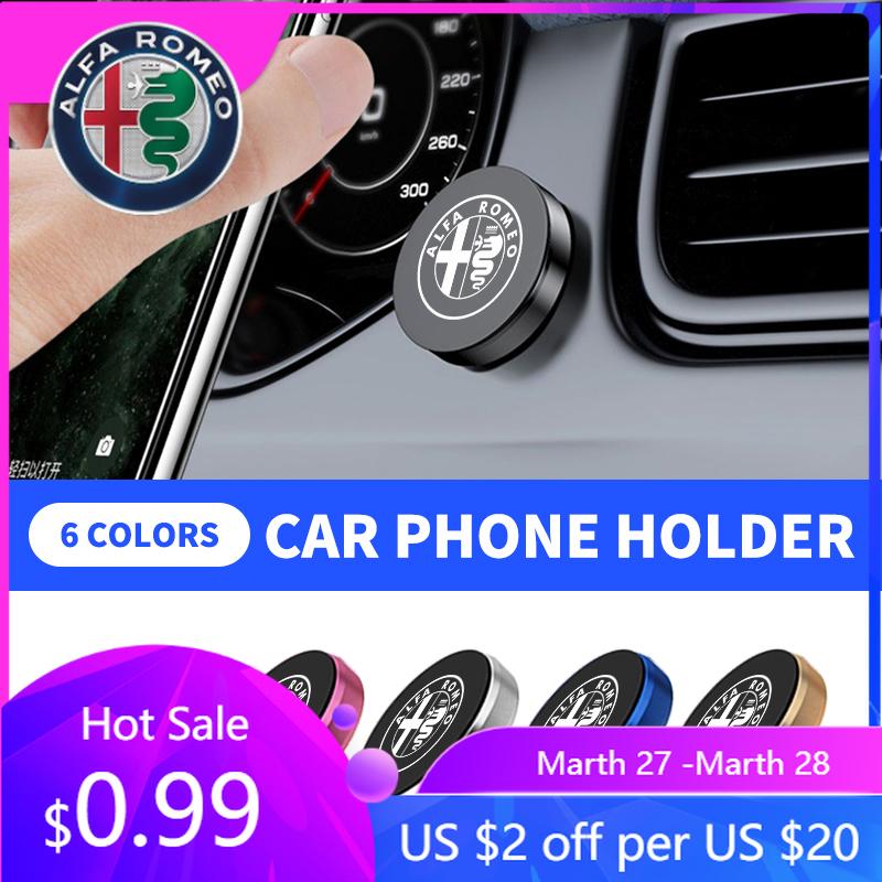 JVES4 For Alfa Romeo Super Magnetic Car Phone Holder Dashboard Cell Phone Stand For Alfa Romeo Giulia Stelvio Giulietta 156 159 147 Mi
