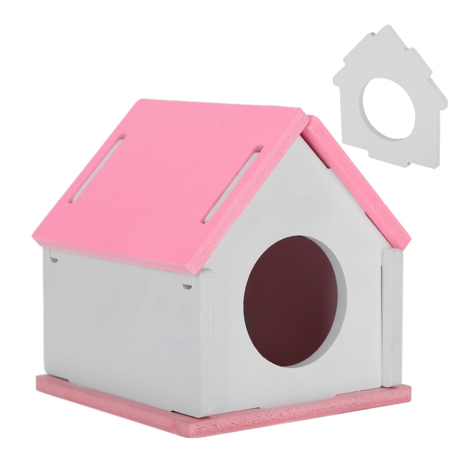 

Деревянный домик-игровая площадка для хомяка, летняя собранная охлаждающая кабина, аксессуар для питомца, розовый розовый