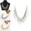 Square Multi Layer Modern Geometric Necklace With Metal Chain For Art Deco Look