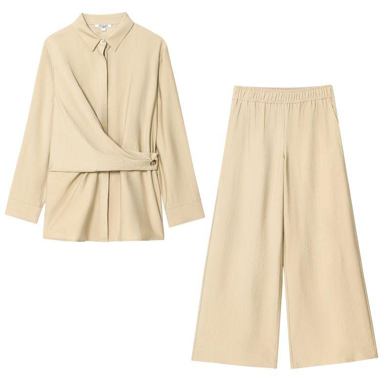 Araltay New Arrival Fashion Style Women's Clothing Button Decoration Double Breasted Shirt Casual Pants 7484053 7484251