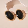 Retro Simple Oval Geometric Stud Earrings Temperament High-end Earrings for Women