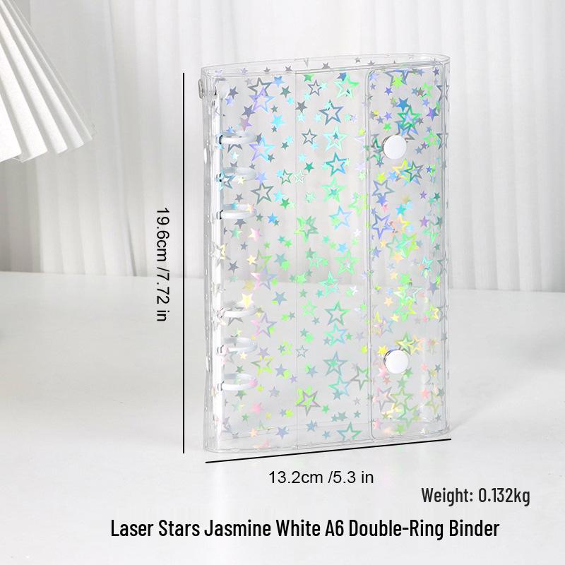 INS Style A6 Transparente Loseblatt-Handbuchhülle - Koreanisches ABC Flaches Abnehmbares A7/A8 Notizbuch DIY Cover