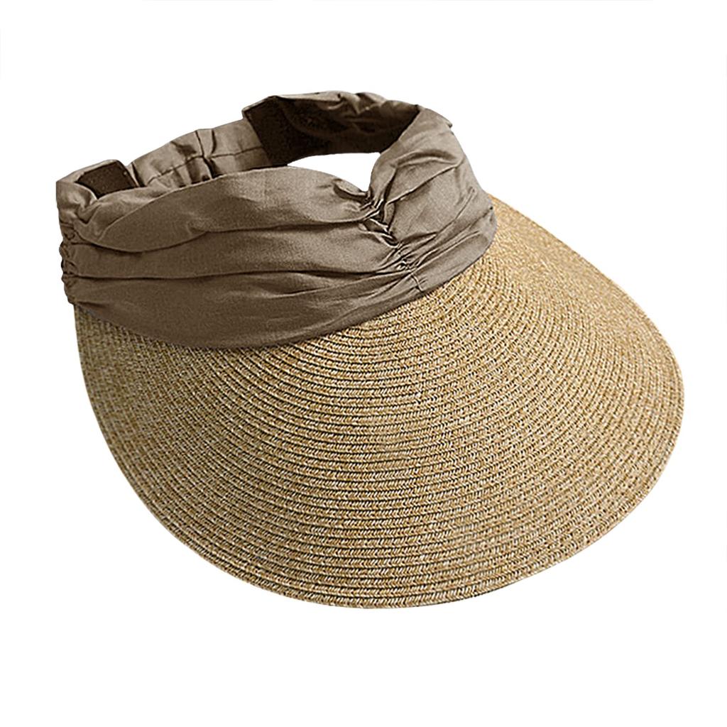 Sun Straw UV Sun Visor for Outdoor UV Protection [FakeFace] Women's Wide-Brimmed Visor, Hat, Protection, Spring/Summer Cap, Breathable, Sun-Blocking,