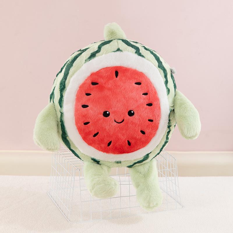 Cute running watermelon plush toy simulation fruit throw pillow doll children's birthday gift