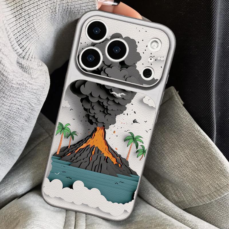 Mountain Road Print Leather Lanyard Case For iPhone 18 Pro Max 17 16 15 14 13 Pro Max Luxury Hybrid TPU+PU Anti-skid Soft Phone Cover