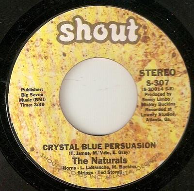 7-Zoll-Schallplatte NATURALS - Crystal Blue Persuasion / Color Him S307 Shout 1974 US Soul/Funk Gebraucht