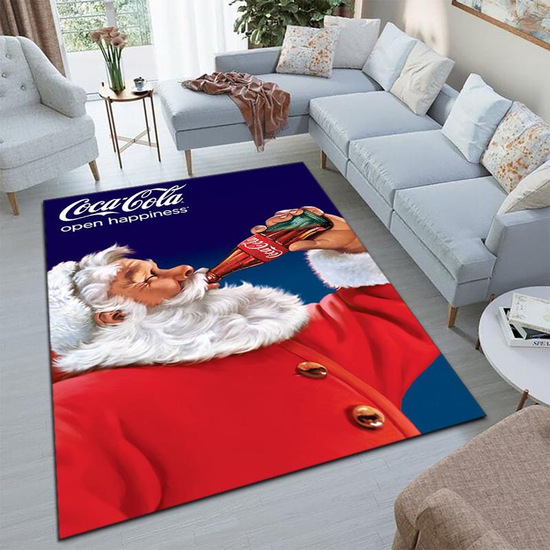 Christmas Gift Halloween Themed Cola Beverage Coca Cola Carpet Is Suitable for Living Room and Bedroom Doormats Office Balcony Decorative Carpet V26