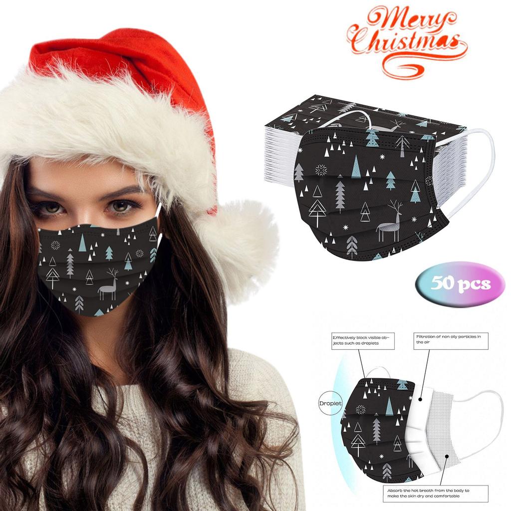 [TCE] Adult Universal Disposable High-quality Christmas Printed Mask ...