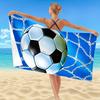 Football Pattern Microfiber Beach Towel Soft Absorbent Quick-Dry Lightweight Machine Washable for Swimming Camping Bathing Yoga