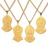LIKGREAT Islamic Calligraphy Pendant Necklace Ayatul Kursi Stainless Steel Prophet Muhammad Nalain Jewelry Eid Gifts Wholesale