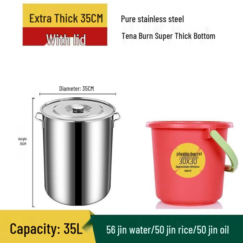GOWKE Stainless Steel Lidded Soup Pot