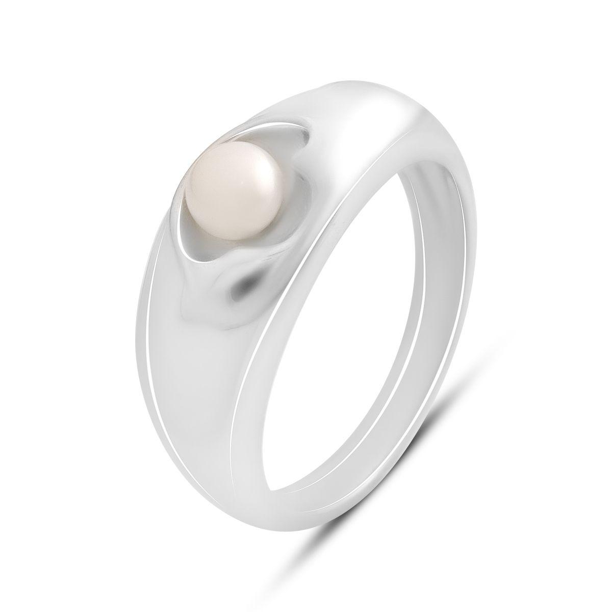 

Серебряное кольцо с натуральным жемчугом 2.5ct, вес изделия 4,08 гр (2184140) 17.5 білий