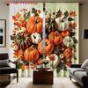 Piece Set High Definition Digital Printed Curtainsautumnpumpkinsorangewhiteleavesfallstylehome Decoration Style Curtain Made Of Polyester