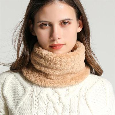 Damen Winterschal aus Korallenfleece, einfarbig, Halswärmer mit hohem Kragen