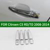 For Citroen C5 RD/TD 2008-2014 Accessory Chrome Silver Car Side Door Handle Covers Trim 2009 2010 2011 2012 2013