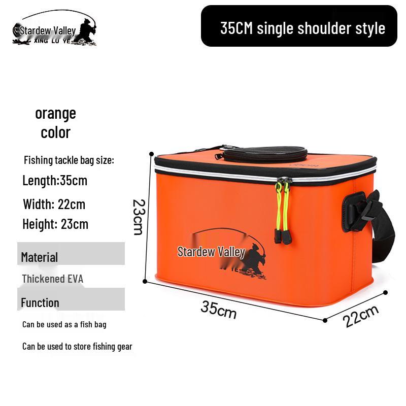 Collapsible EVA Fish Bucket with Strap - Multifunctional and Thickened Design with Built-in Keepnet