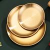 Fruit Cake Dish Round Plate Stainless Steel Spit Bone Dish Dining Table Garbage Plate Household Snacks Fruit Plate