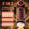 Nový vysouvací automatický masturbátor 5 v 1 Vyhřívání sání Vibrace Vyhřívání mužského masturbačního pohárku Vaginální erotický automat Sexy hračky s LED displejem