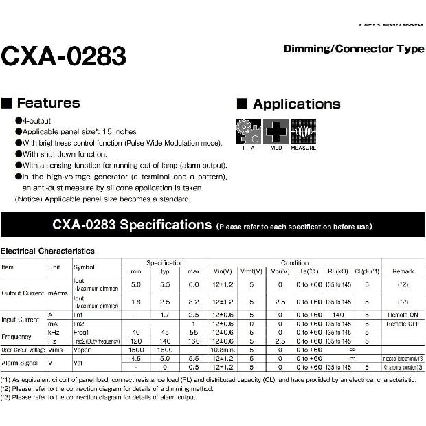 LCD Inverter Board CXA-0283 PCU-P090D