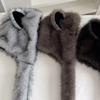 Plush Cats Ear Hat with Faux Furs Look Earflaps, Long Coverage Thick Warm Hat for Cold Weather Daily Outfit Styling, Outdoor Activity