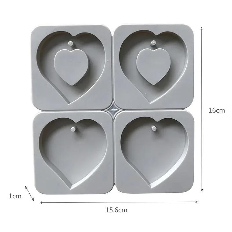 DIY Creative Handmade Silicone Mold Aromatherapy Plaster Soap DIY Cake Decoration 4 Sets Of 2 Hearts Can Be Divided Accessories