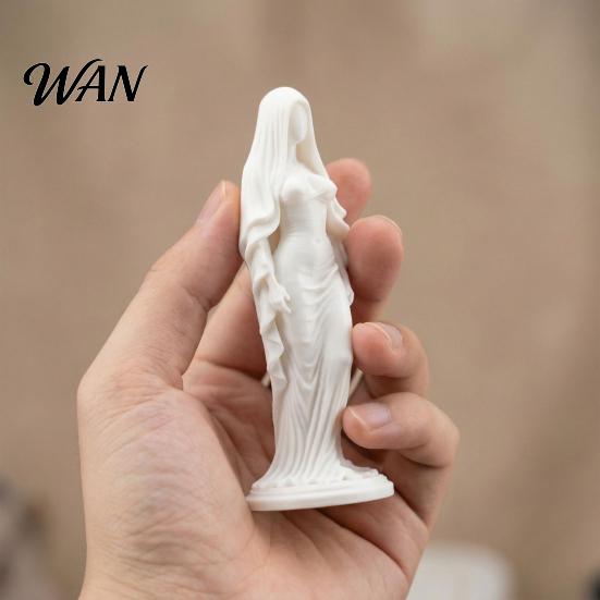 Artistic Women Figurine 3D Printed Veiled Goddess Statue Wearing Veil Sculpture Decoration for Home Office Living Room Desktop Study Ornament