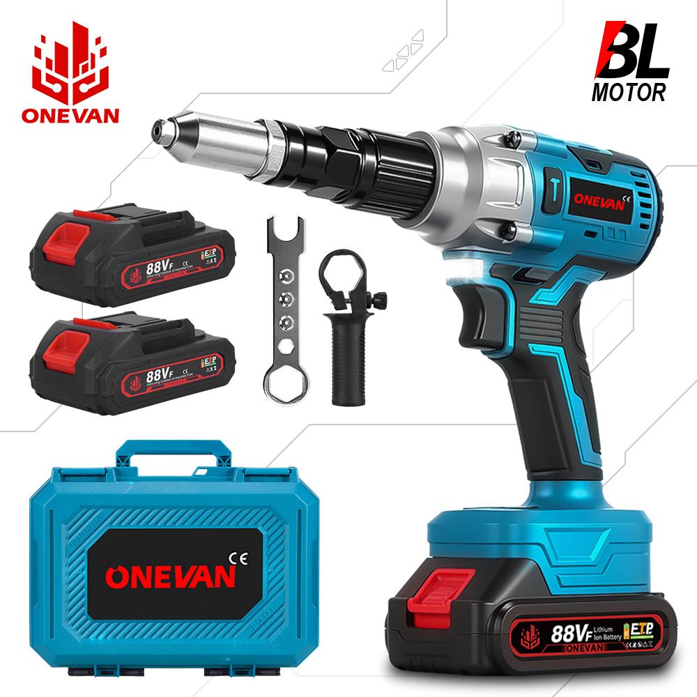 Brushless 25000N Electric Rivet Gun Cordless LED Rivet Nut Gun Drill Insert Automatic Riveting Tool For Makita 18V Battery Pin