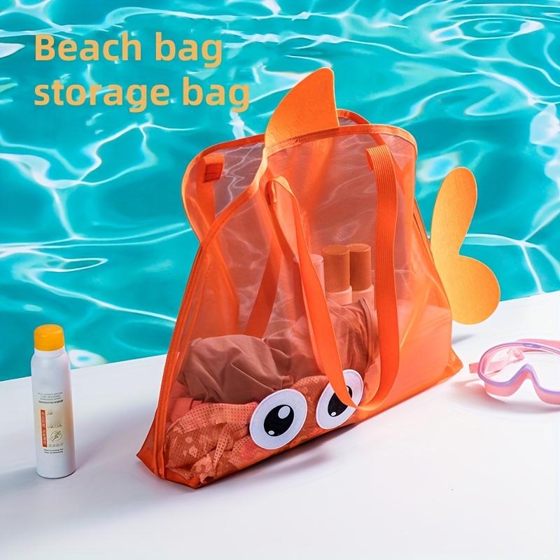 Netz-Strandtasche, Große Strandtasche mit Tasche für die Familie, Pooltasche für Spielzeug & Urlaubsutensilien, Strand-Must-Haves Spielzeug Muschel-Taschen