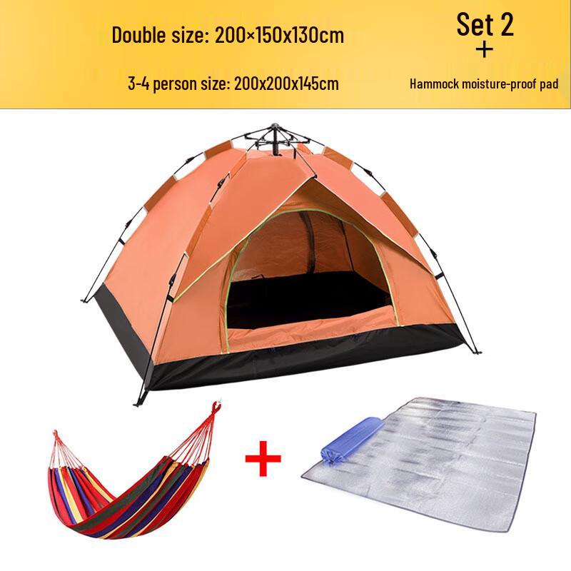 Automatic Pop-Up 3-4 Person Camping Tent Set