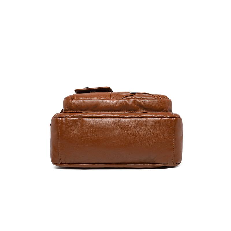 Dameveske i mykt skinn Mammaveske Flere rom Flere glidelåser Stor kapasitet Skulderveske Crossbody-veske