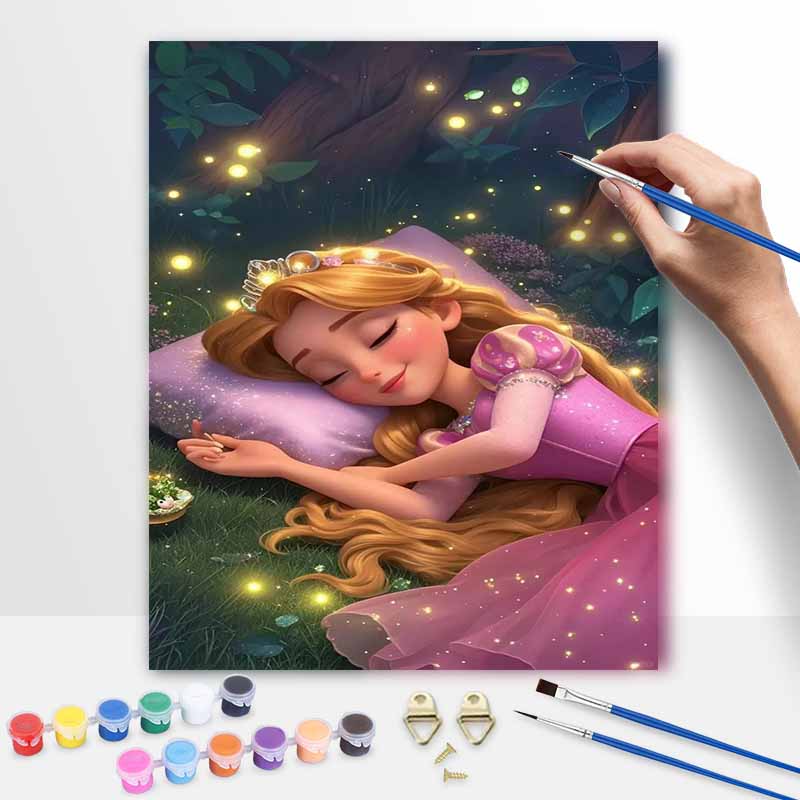 Disney Tangled Rapunzel oil painting art set handmade diy gift home decoration. 20x30cm