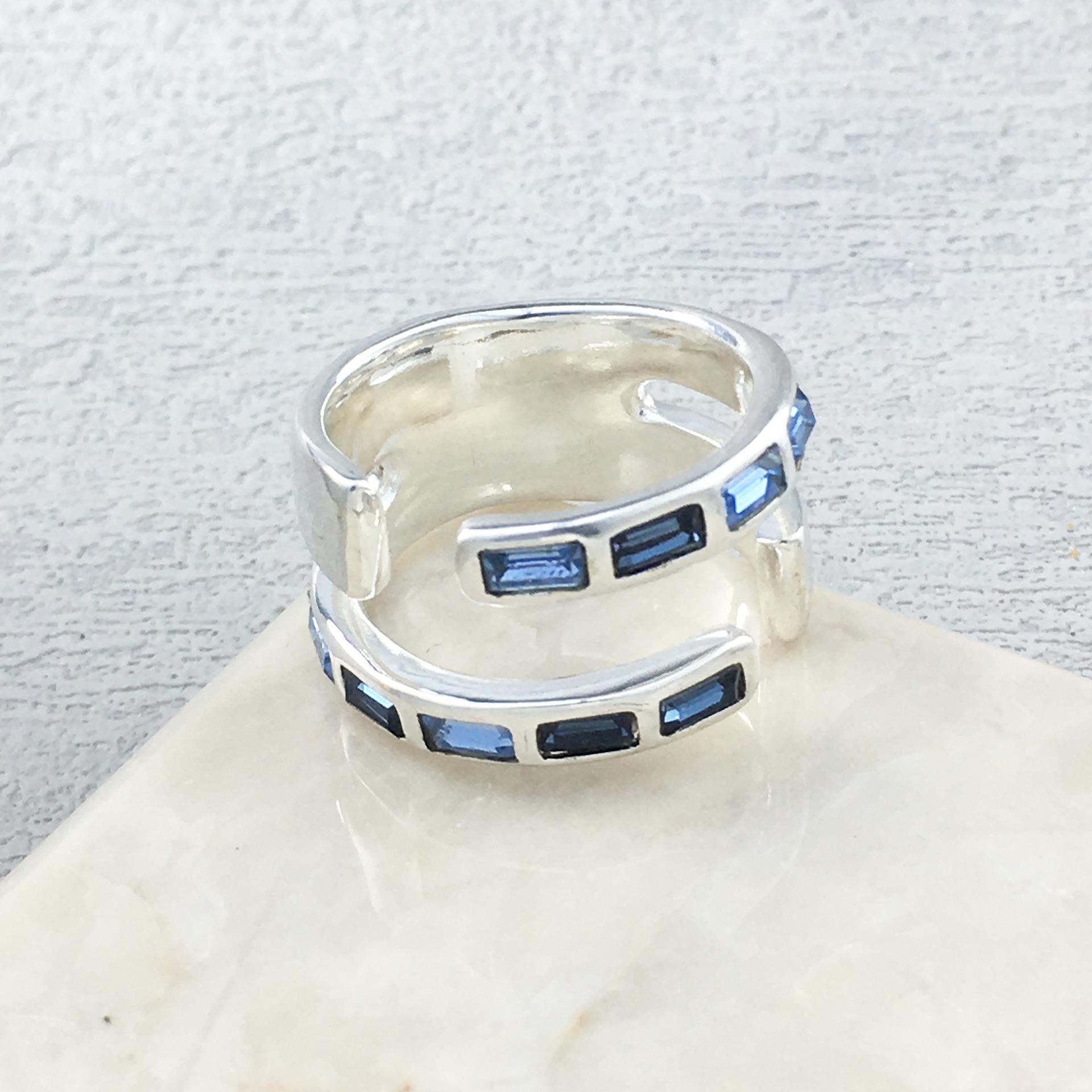 UNOde50 Spain Open Crystal Ring - European  American Niche Jewelry Design Size 9