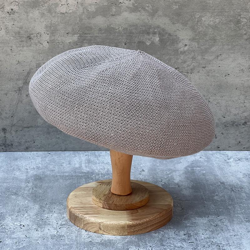 Classic Hat Literary Retro Imitation Linen Breathable Beret Women'S Spring And Summer Thin French Knitted Bud Pumpkin Hat