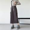 Spring and Autumn Drawstring Culottes High Waist and Thin Versatile Hip-wrapped Split Skirt Loose Skirt
