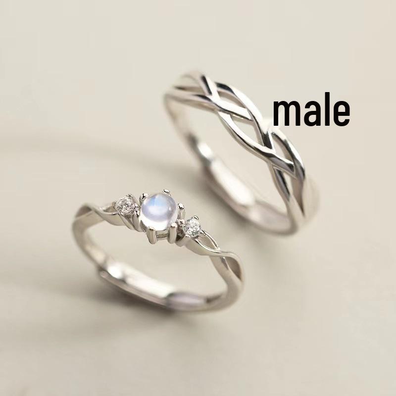 Moonstone Adjustable Couple Rings for Men and Women – Elegant, Simple, Cool Design.