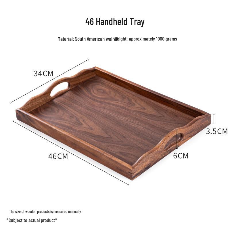 Wooden Rectangular Portable Tea Tray