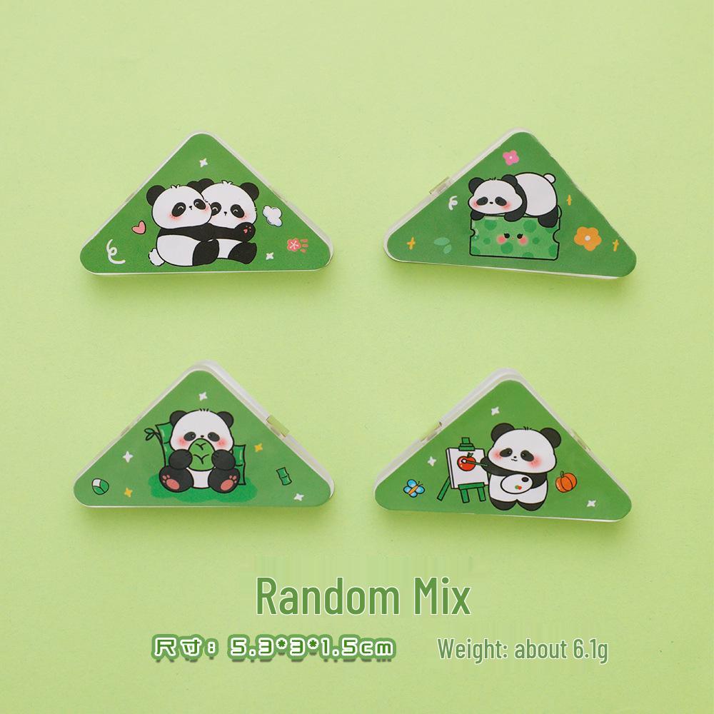 Cute Panda Corner Sticky Note Clip, Acrylic Triangle Design, Anti-Curl Stationery for Students