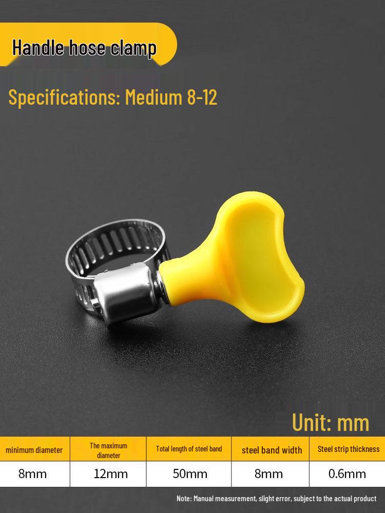 304 Stainless Steel Small American Style Hose Clamp with Handle for Gas Pipe Fixing