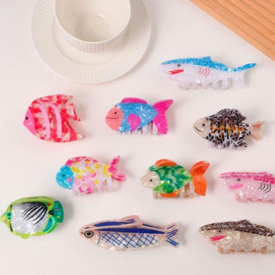 Hair Claw Marine Animal Shape Back Head Hair Clip Anti-slip Teeth Strong Grip Shark Hair Clip Versatile Hair Accessory