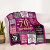 1pc Happy 70th Birthday Celebration blanket Soft and Warm for Sofa Office Camping Travel Livingroom Great Gift for Friends and Family Comfortable