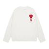 Ami Knit Crewneck Sweater Small Heart Graphic Loose Fit Unisex Streetwear Winter