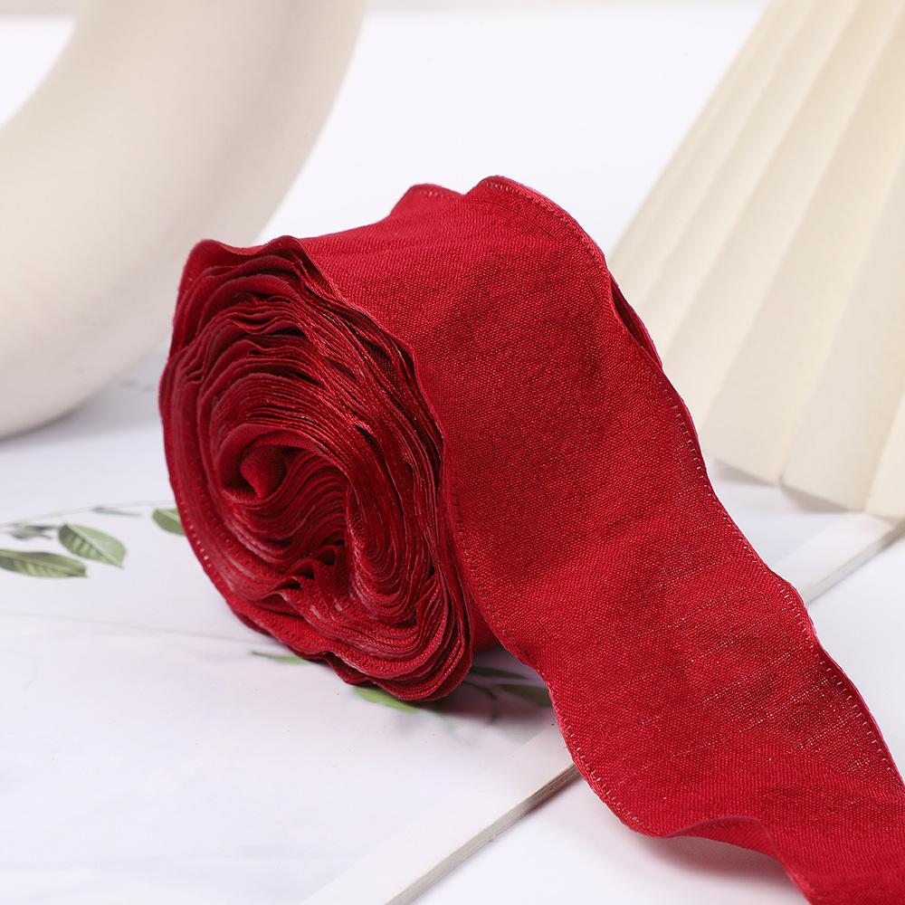 2.5cm Pleated Christmas Ribbon for Floral Arrangements & DIY Bouquets