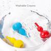 Young Children Master Wax Crayons And 12 Colored Pencils