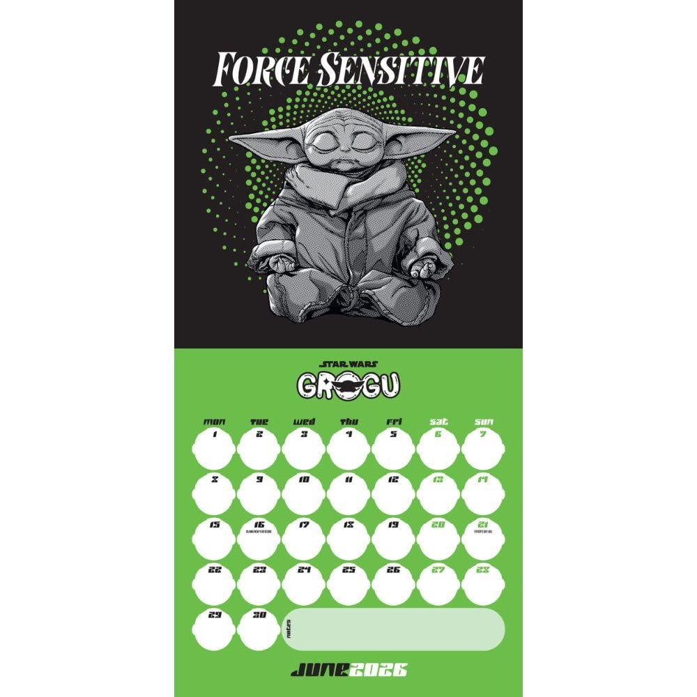 Star Wars The Mandalorian 2026 Square Grogu Wall Calendar