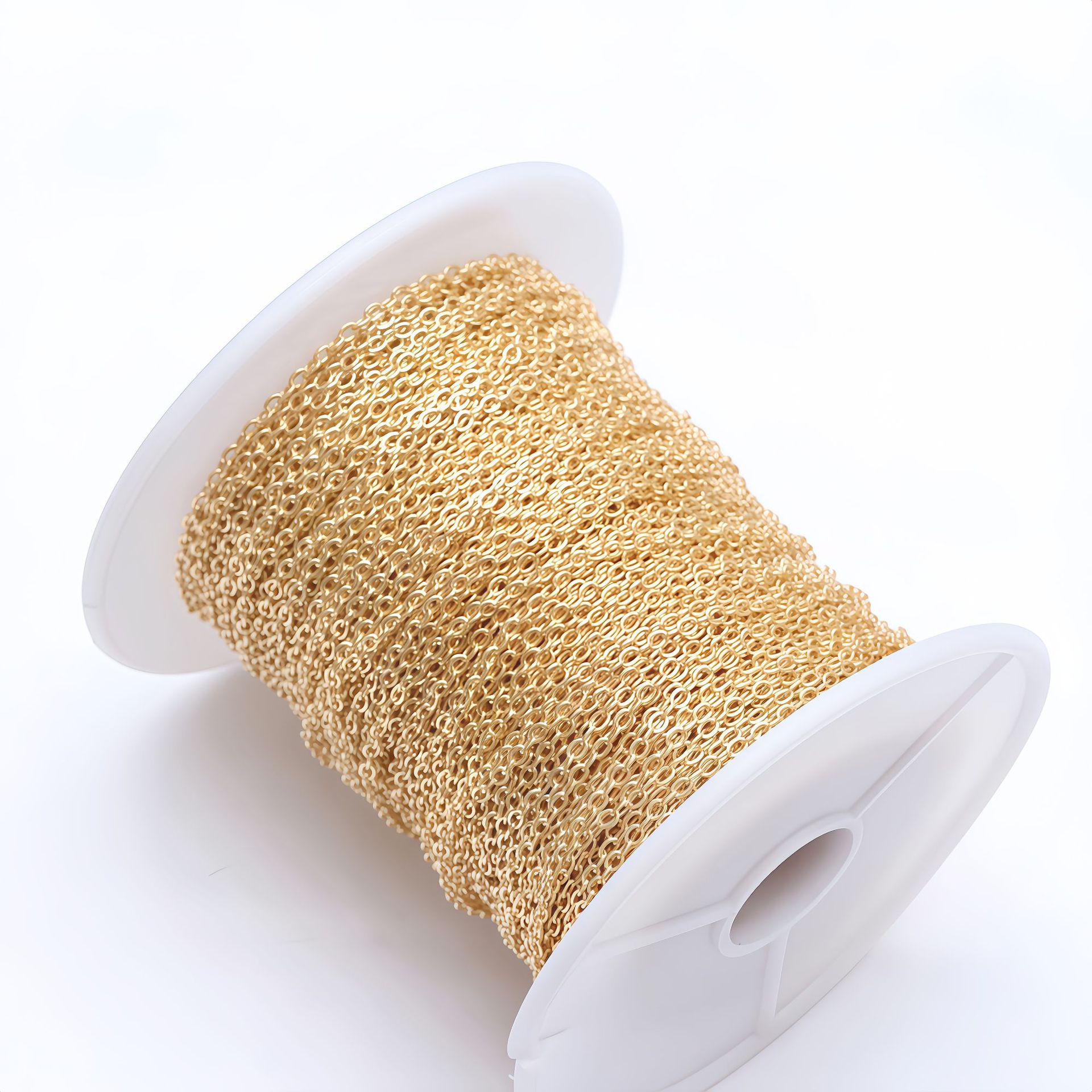 

Gold-Filled Copper O-Chain: 14K Color-Preserving Handmade Semi-Finished Chain for Bracelets, Necklaces, and Tail Chains. 2.0mm O-Chain
