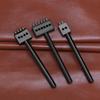 Schwarzer Runder Lochstanzer 2/4/6 Zinken Stahlzinkenstanze Lederhandwerkzeug DIY 5mm Abstand Nähstich für Leder